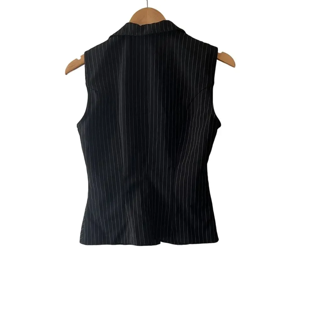 Vintage Y2k A-list Cropped Striped Sleeveless Blazer Size 5